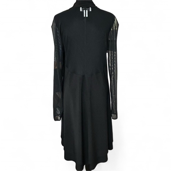 JOSEPH RIBKOFF Black Cardigan 12 W/Open Front & Sheer Long Sleeve Elegant Design - Picture 4 of 8